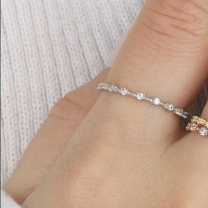 Thin 14K White Gold Women Ring, Stackable